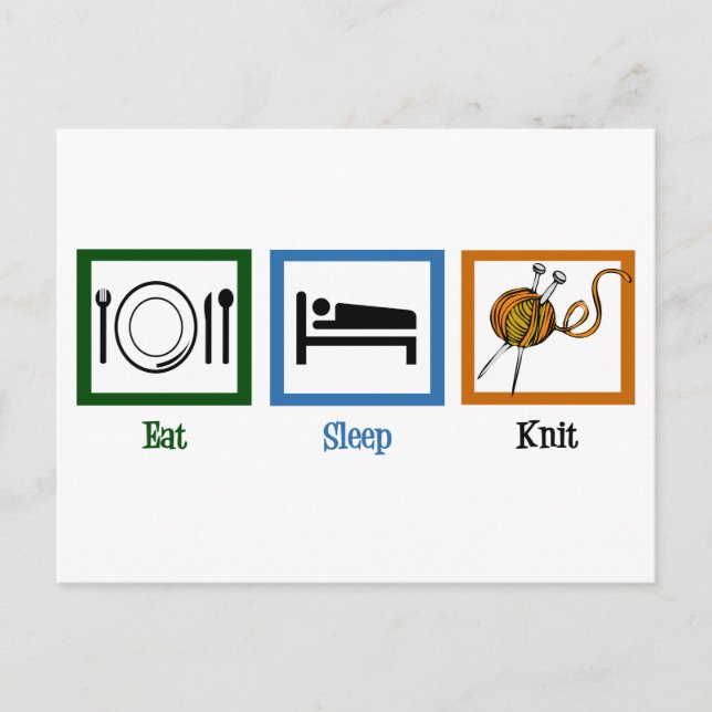 Carte Postale Mangez le Knit de sommeil (Devant)