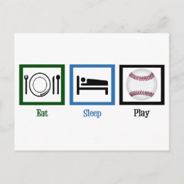 Carte Postale Mangez le sommeil Jouer au baseball
