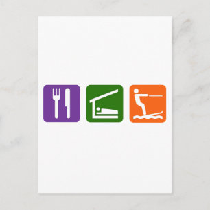 Carte Postale Mangez L'Eau Du Sommeil Ski