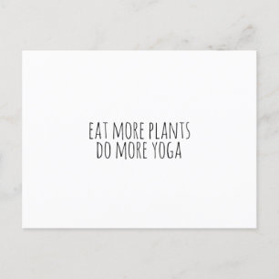 Carte Postale Mangez plus de plantes faire plus de yoga-vegan-vé