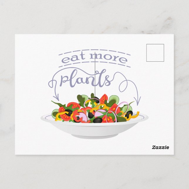 Carte Postale Mangez plus de plantes frais motivation salade let (Dos)