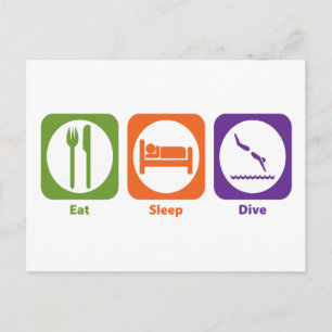 Carte Postale Mangez Sleep Dive