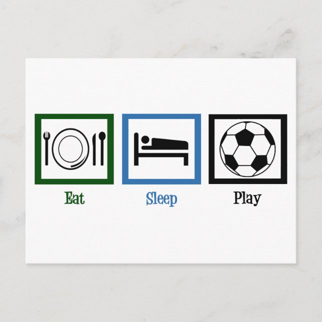 Carte Postale Mangez Sleep Jouer Soccer (Devant)