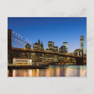 Carte Postale Manhattan et Brooklyn Bridge à Dusk