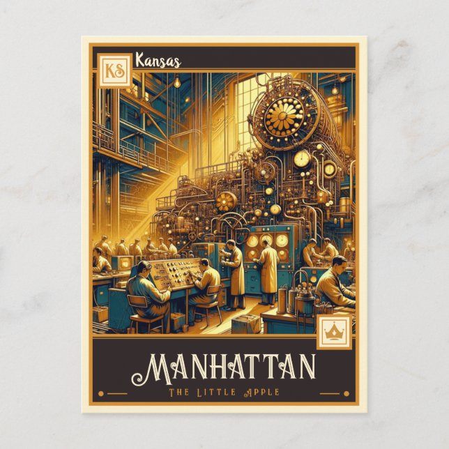 Carte Postale Manhattan, Kansas | VINTAGE (Devant)