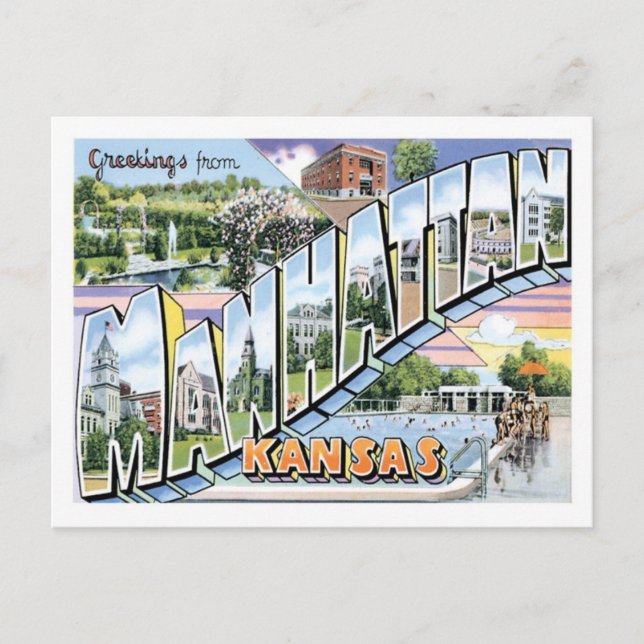 Carte Postale Manhattan Kansas Voyage Amérique City US (Devant)