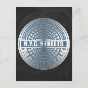 Carte Postale Manhole Covers Manhattan