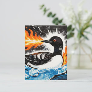 Carte Postale Manifestation de MN Loon furieux crachant du feu e