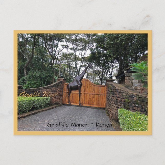 Carte Postale Manoir de la Giraffe au Kenya (Devant)