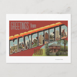 Carte Postale Mansfield, Ohio - Scènes de grandes lettres