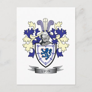 Carte Postale Manteau de crête de famille de Lyon des bras