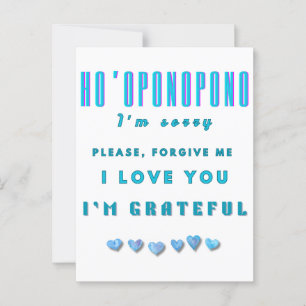 Carte Postale Mantra de guérison Ho'oponopono – Spirituel bleu c
