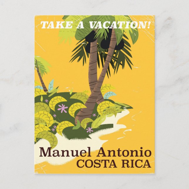 Carte Postale Manuel Antonio, Costa Rica affiche de voyage vinta (Devant)