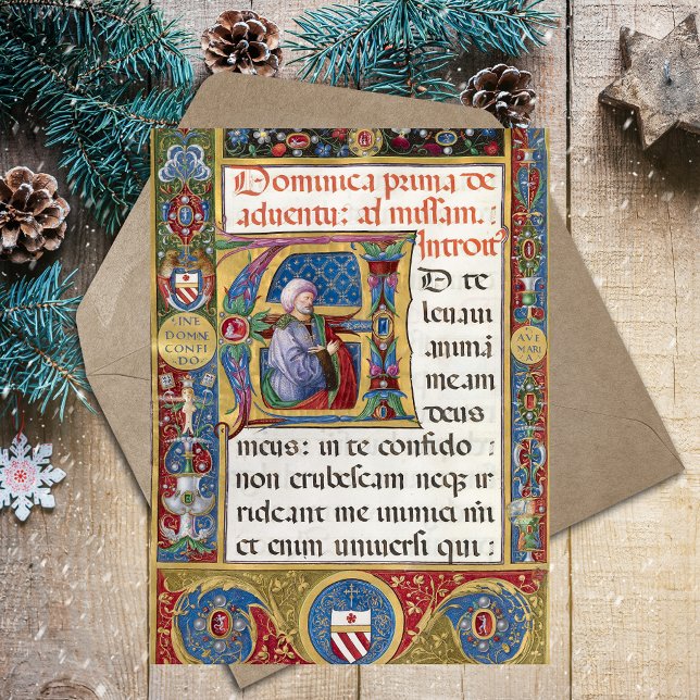 Carte Postale Manuscrit médiéval catholique de Noël (Advent Christmas Liturgy Medieval Manuscript Catholic Christian Postcard)
