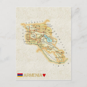 CARTE POSTALE MAP ♥ Arménie