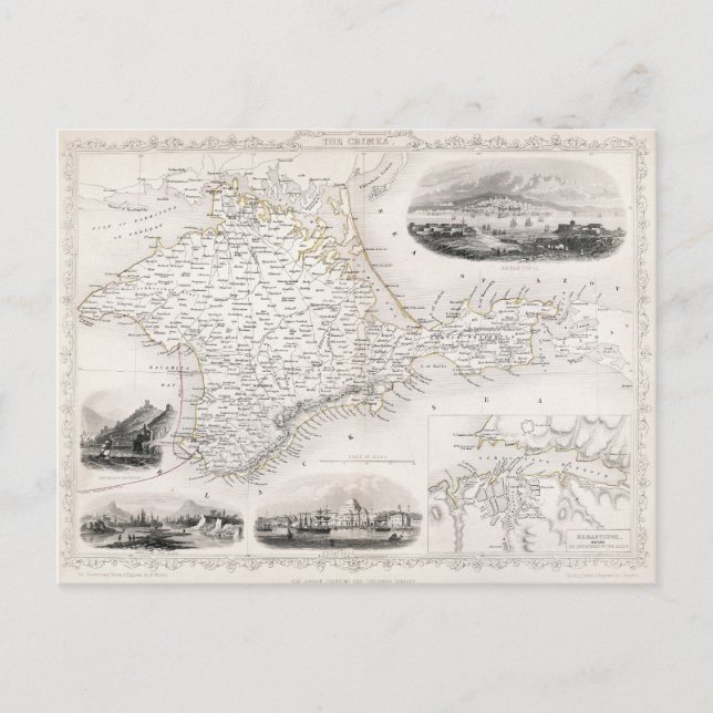 Carte Postale MAP : CRIMEA, c1855 (Devant)