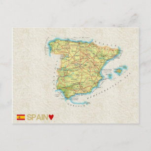 CARTE POSTALE MAP ♥ Espagne