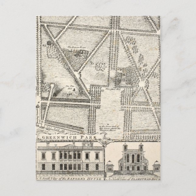 Carte Postale Map of Greenwich Park (Devant)