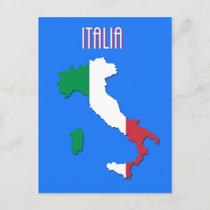 Carte Postale Map of Italy postcard