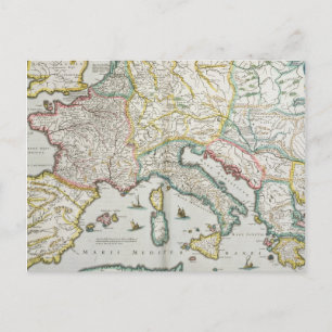 Carte Postale Map of the Empire of Charlemagne