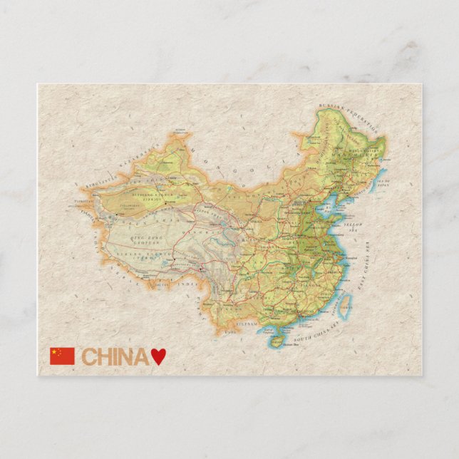 Carte Postale MAP POSTCARDS ♥ Chine (Devant)