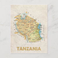 MAP POSTCARDS ♥ Tanzanie
