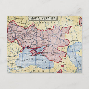 Carte Postale MAP : UKRAINE, c1906