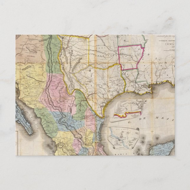 Carte Postale Mapa de los Estados Unidos De Mejico (Devant)