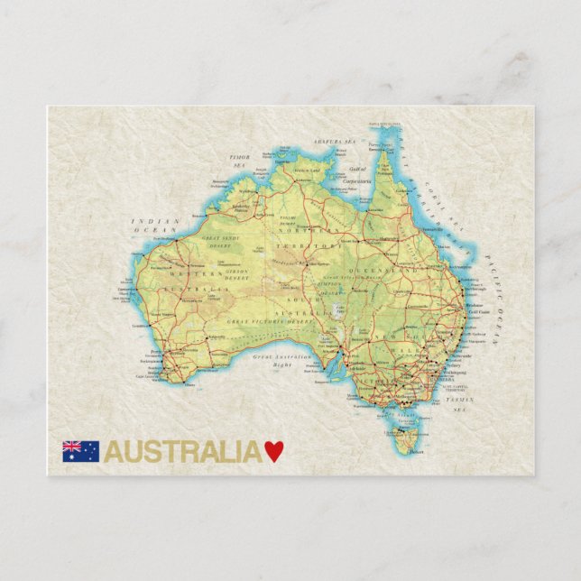 CARTE POSTALE MAPS ♥ Australie (Devant)