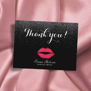Carte Postale Maquillage Artiste Lèvres rouges Noir Parties scin