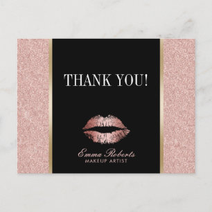 Carte Postale Maquillage Artiste Rose Gold Parties scintillant L