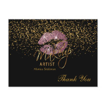 Maquillage Artiste Rose lèvres sur Noir
