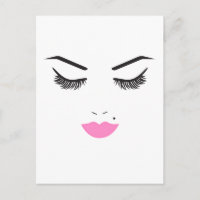 Maquillage de beauté visage cils et lèvres roses S
