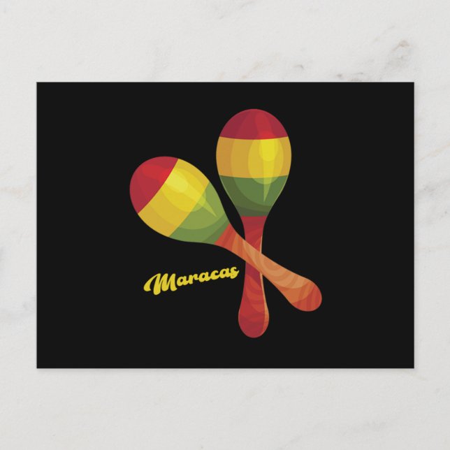 Carte Postale Maracas Musique mexicaine Sombrero Maraca Cadeau (Devant)