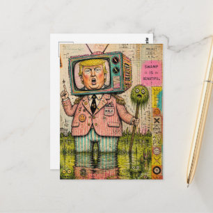 Carte Postale Marais drôle est Beau Collage de Médias Mixtes