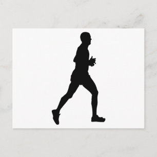Carte Postale Marathon Runner Silhouette