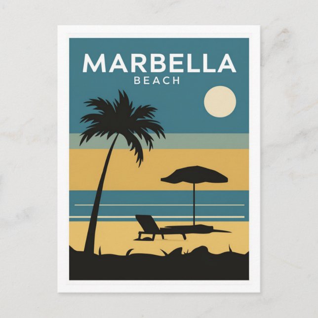 Carte Postale Marbella Beach Espagne (Devant)