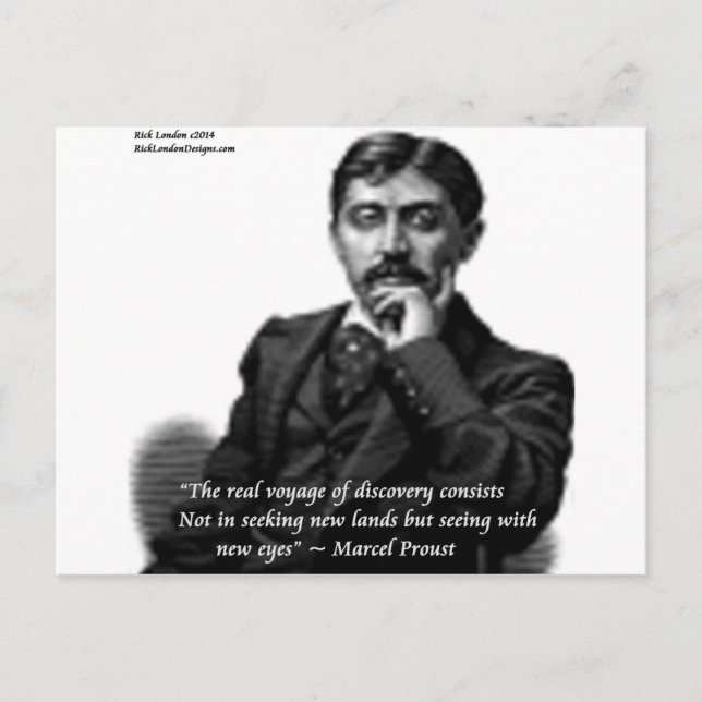 Carte Postale Marcel Proust & Citation célèbre (Devant)