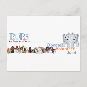 Carte Postale Marchandise de logo de PUPs avec Westie Pups