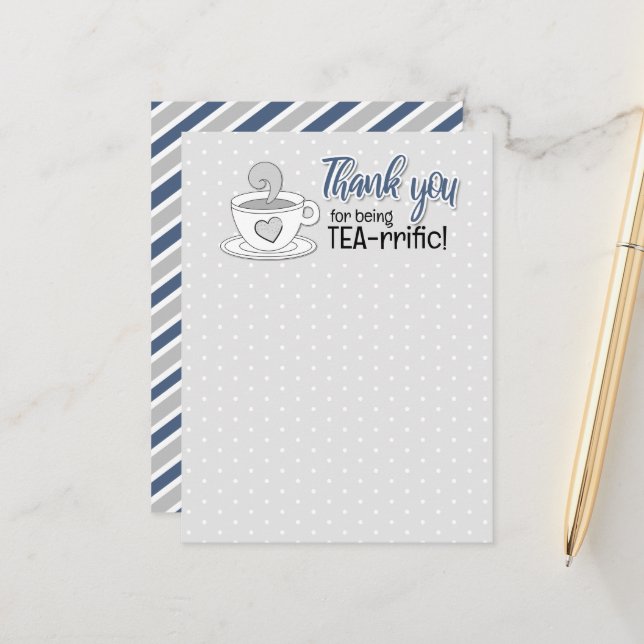 Carte Postale Marchandise pour un salon de thé et café (Devant/Arrière en situation)