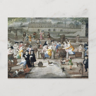 Carte Postale Marché à la volaille sur le quai des Grands August