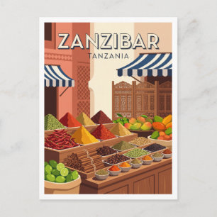 Carte Postale Marché aux épices de Zanzibar Tanzanie