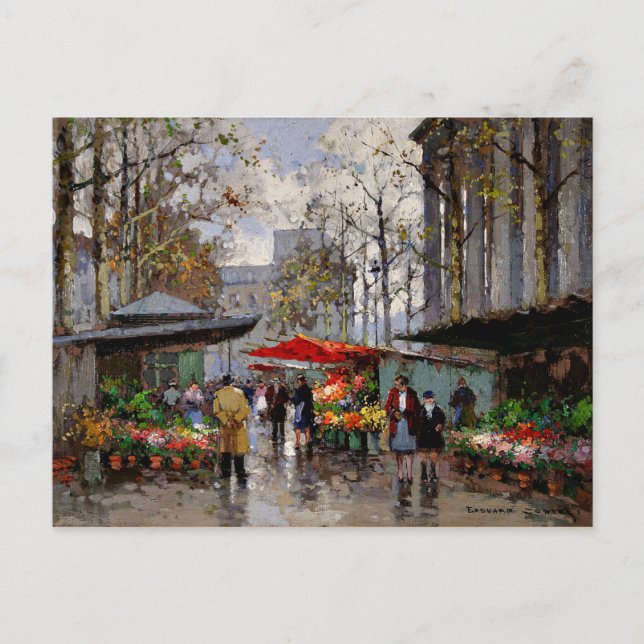 Carte Postale Marché aux fleurs à La Madeleine (Devant)
