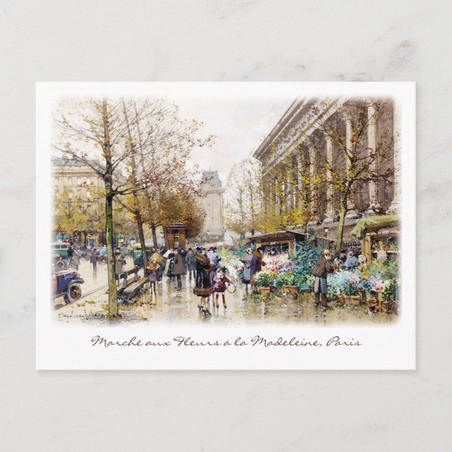 Carte Postale Marché aux fleurs à la Madeleine, Paris (Devant)