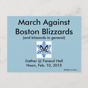 Carte Postale Marche contre les Blizzards de Boston 2015 ! !