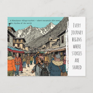 Carte Postale Marché culturel artistique du village himalayen