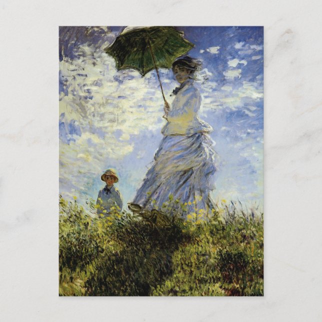 Carte Postale Marche, dame avec un Parasol (Devant)