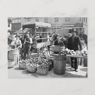 Carte Postale Marché de légumes d'Indianapolis, 1908