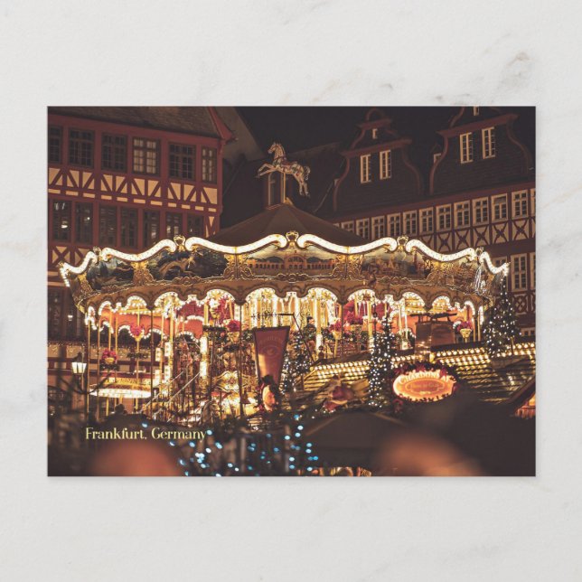Carte Postale Marché de Noël, Francfort, Allemagne (Devant)