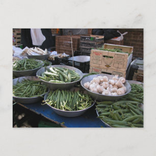 Carte Postale Marché fermier, Louans, Bresse, haricots